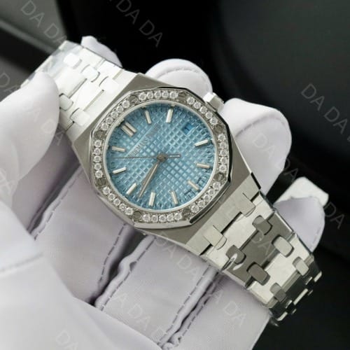 오데마피게 로얄오크 77450 아이스블루 다이아베젤 34mm