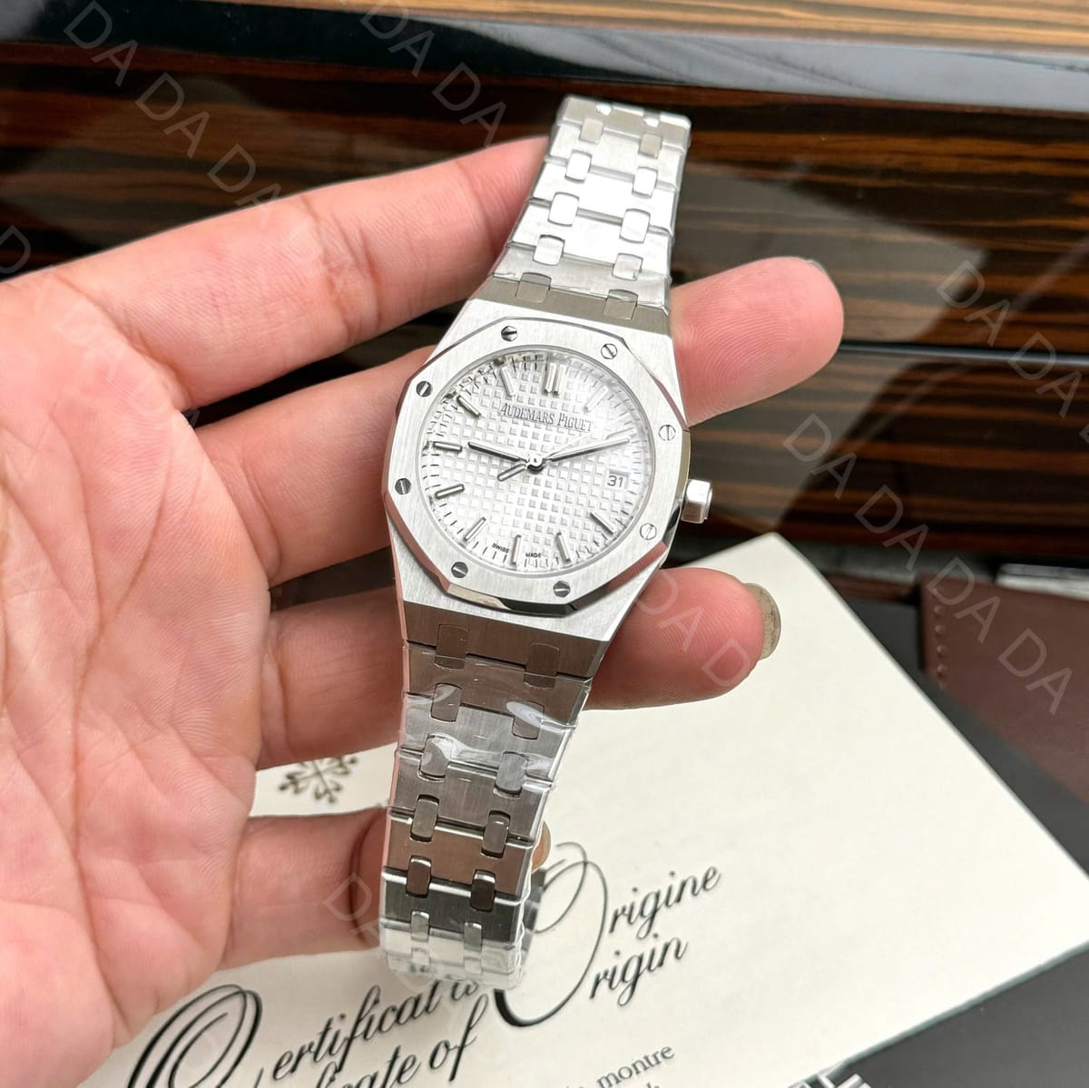 오데마피게 로얄오크 77450 스틸 흰판 34mm 3