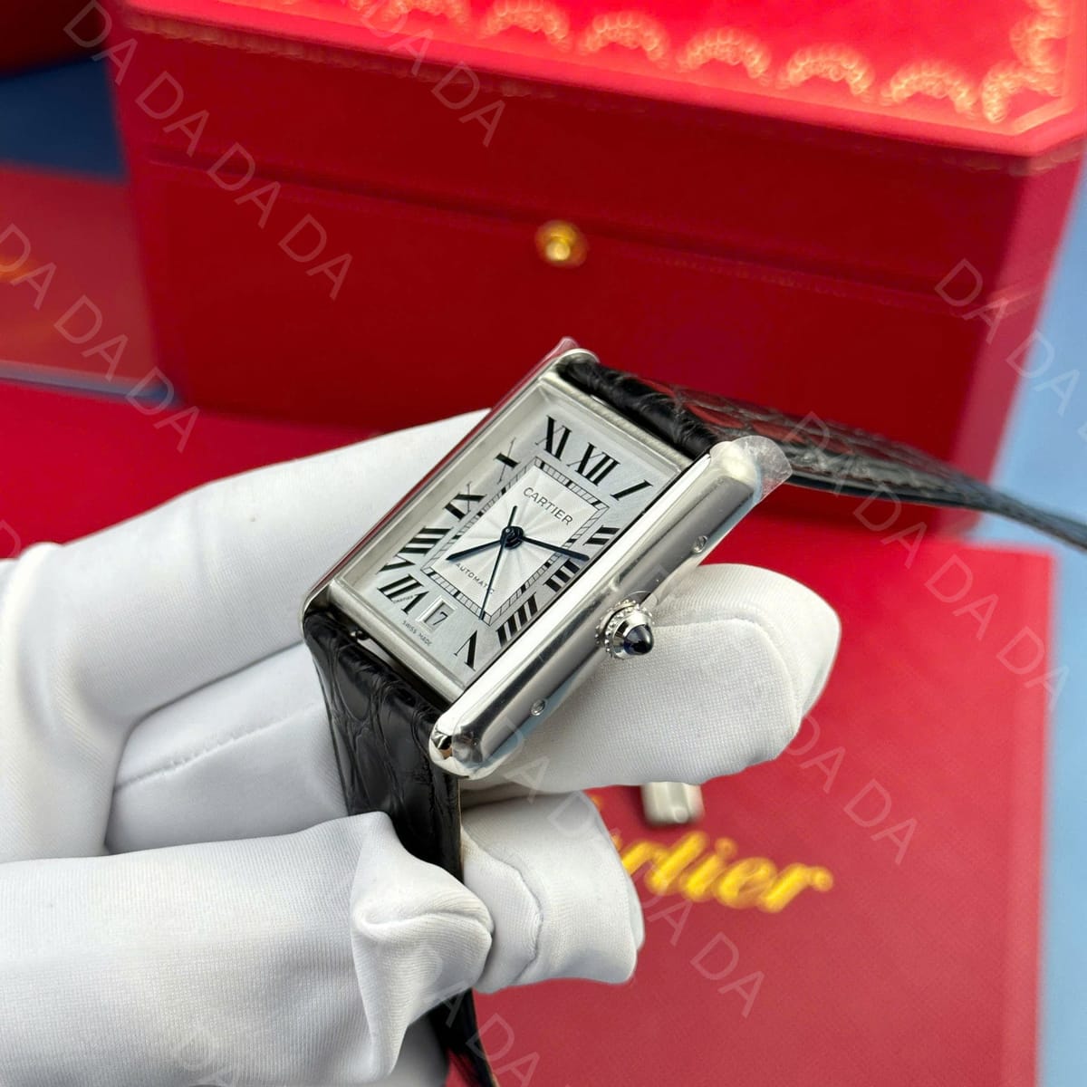 까르띠에 탱크 머스트 엑스트라 라지 악어가죽 31x41mm 5
