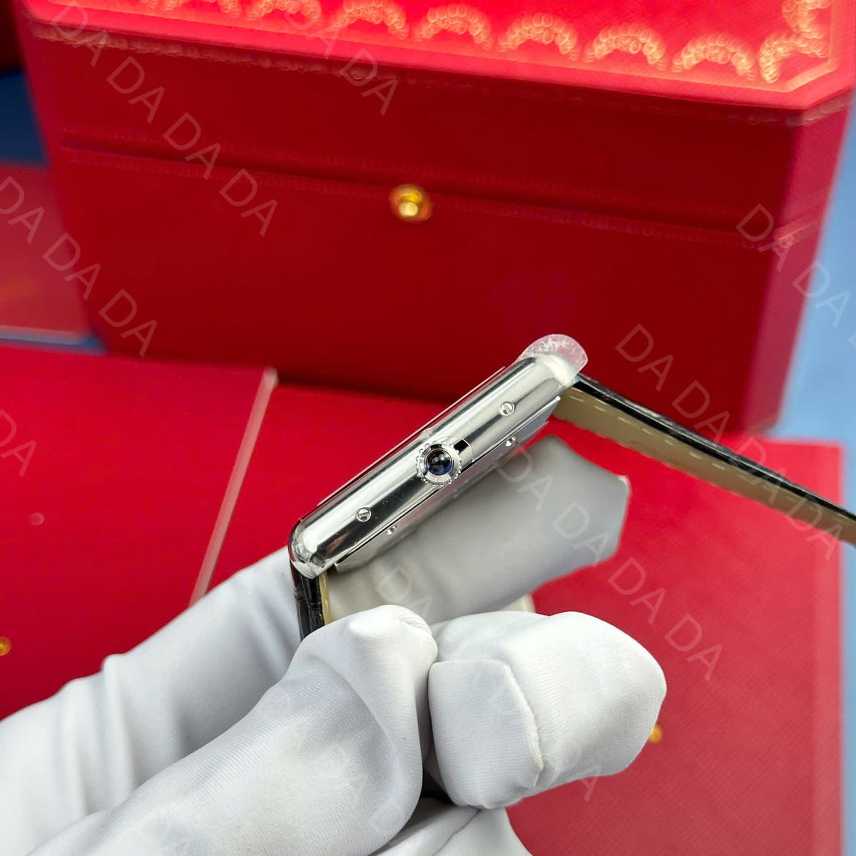 까르띠에 탱크 머스트 엑스트라 라지 악어가죽 31x41mm 6