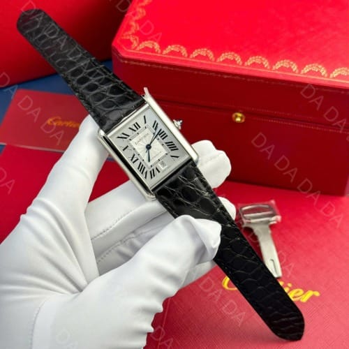 까르띠에 탱크 머스트 엑스트라 라지 악어가죽 31x41mm
