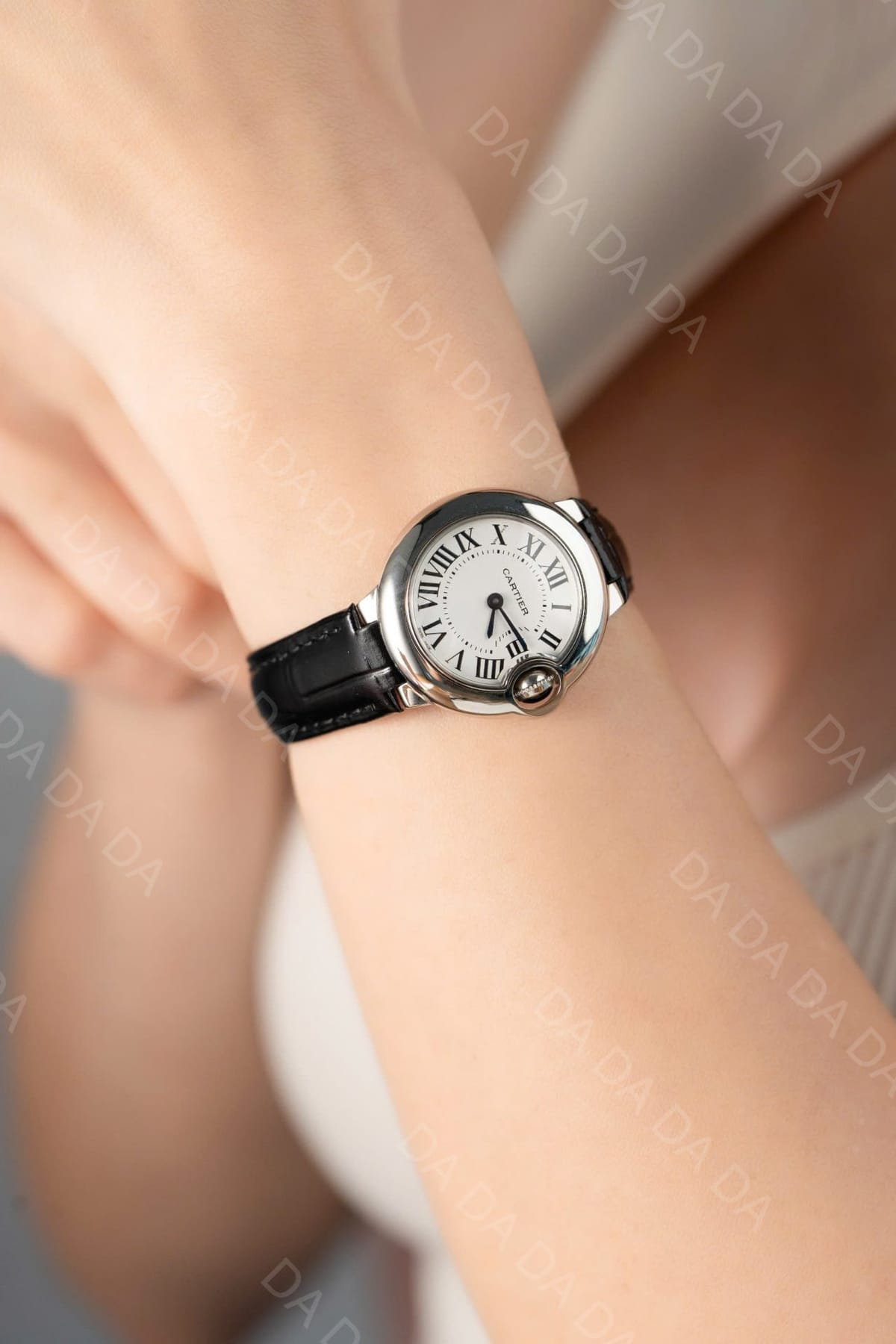 까르띠에 발롱블루 가죽스트랩 쿼츠 28mm 10