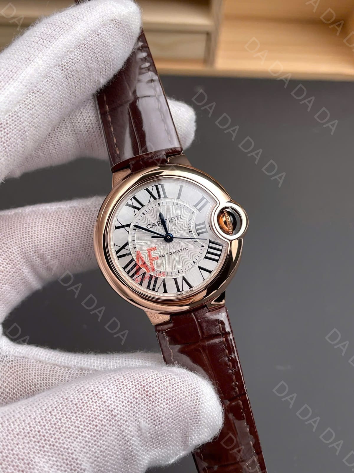 까르띠에 발롱블루 로즈골드 금통 가죽밴드 오토메틱 33mm 4