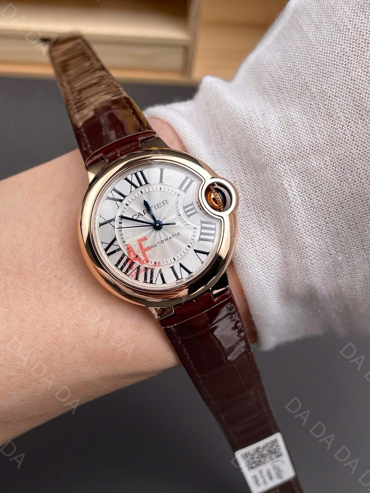 까르띠에 발롱블루 로즈골드 금통 가죽밴드 오토메틱 33mm 10