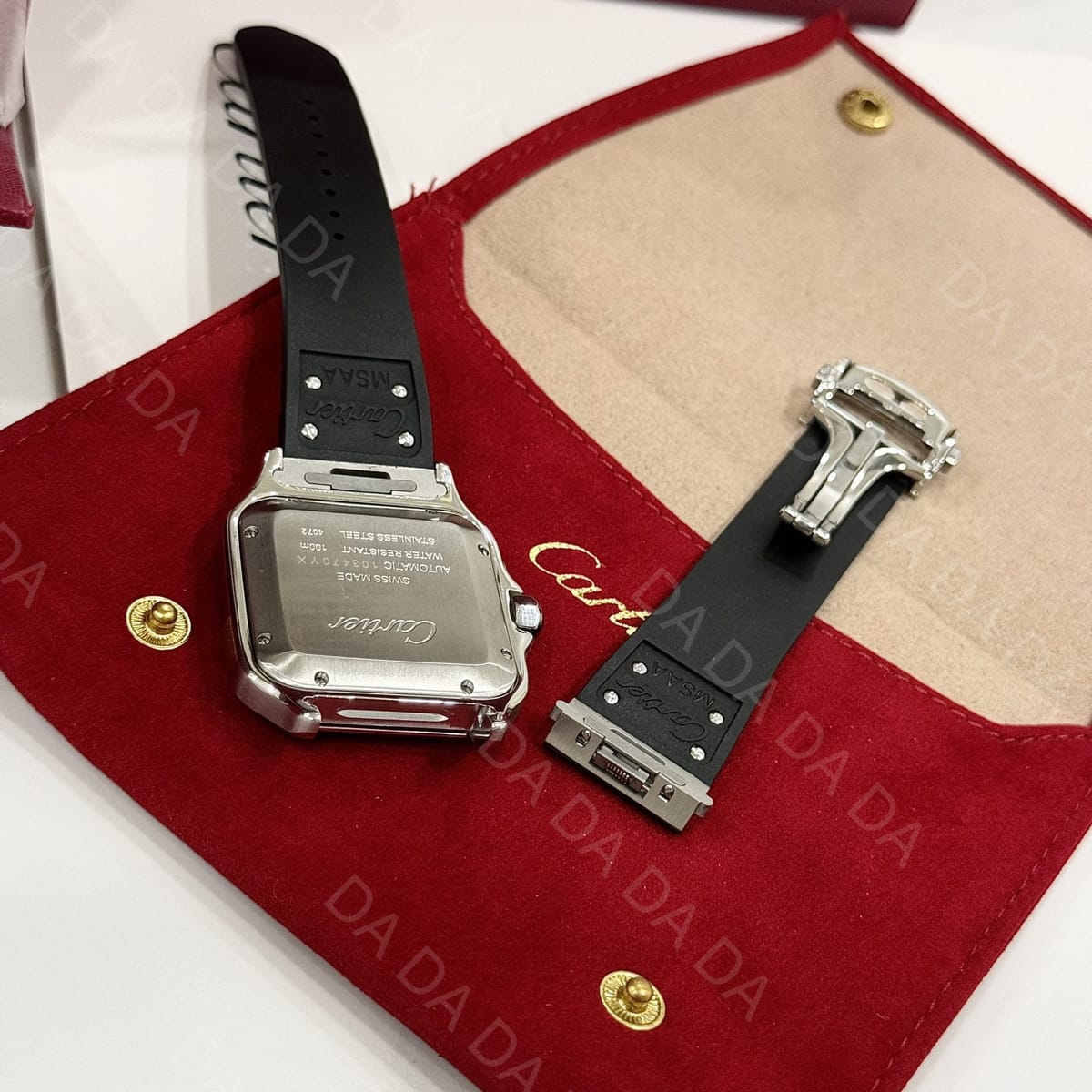 까르띠에 산토스 그린 러버밴드 라지 40mm 8