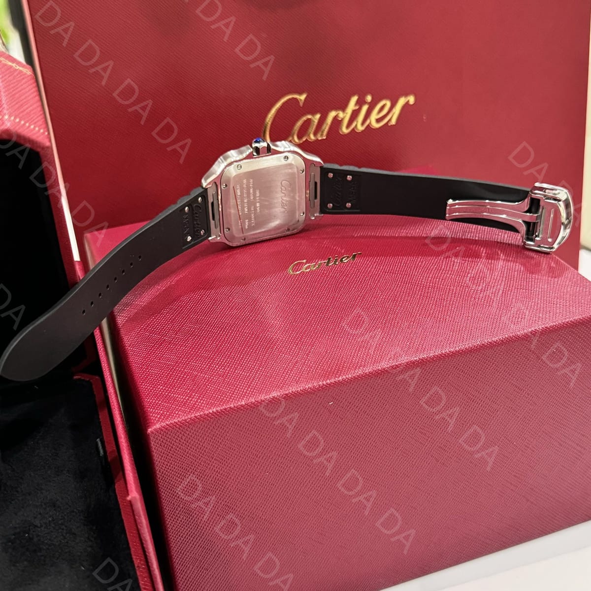 까르띠에 산토스 블랙 콤비 러버밴드 라지 40mm 10