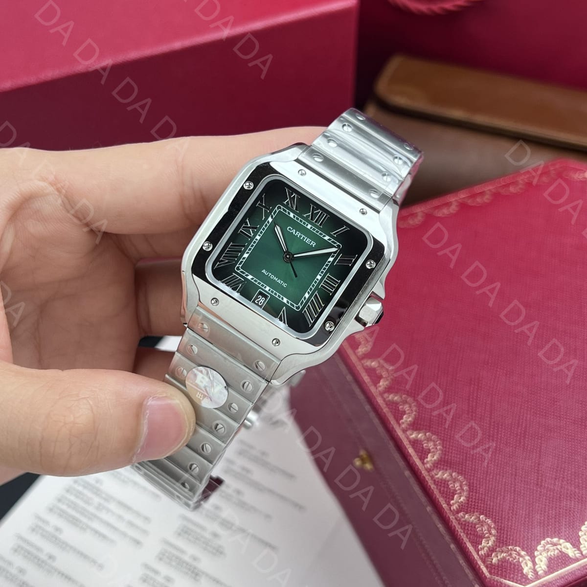 까르띠에 산토스 그린 라지 40mm 5