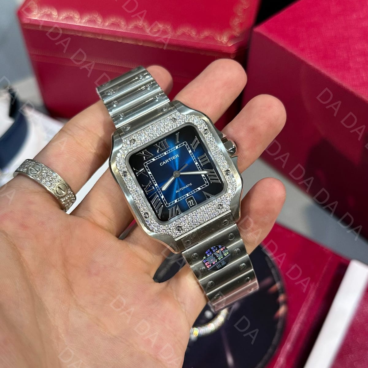 까르띠에 산토스 청판 다이아베젤 라지 40mm 3
