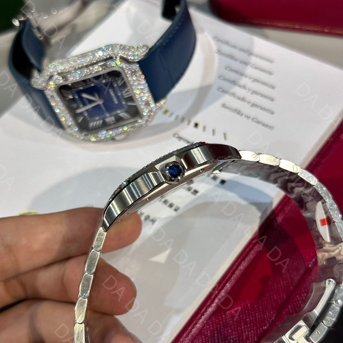 까르띠에 산토스 청판 다이아베젤 라지 40mm 5