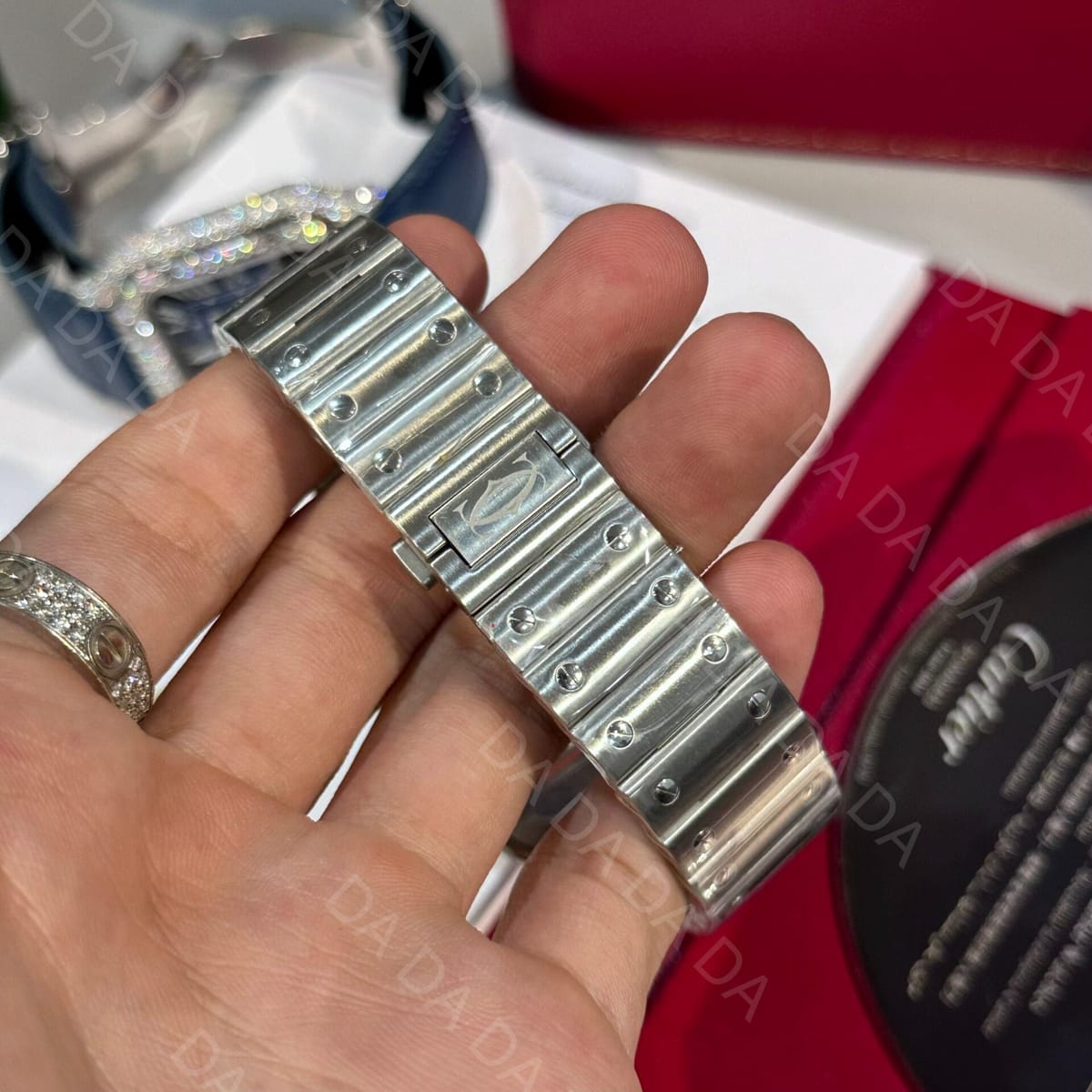 까르띠에 산토스 청판 다이아베젤 라지 40mm 8