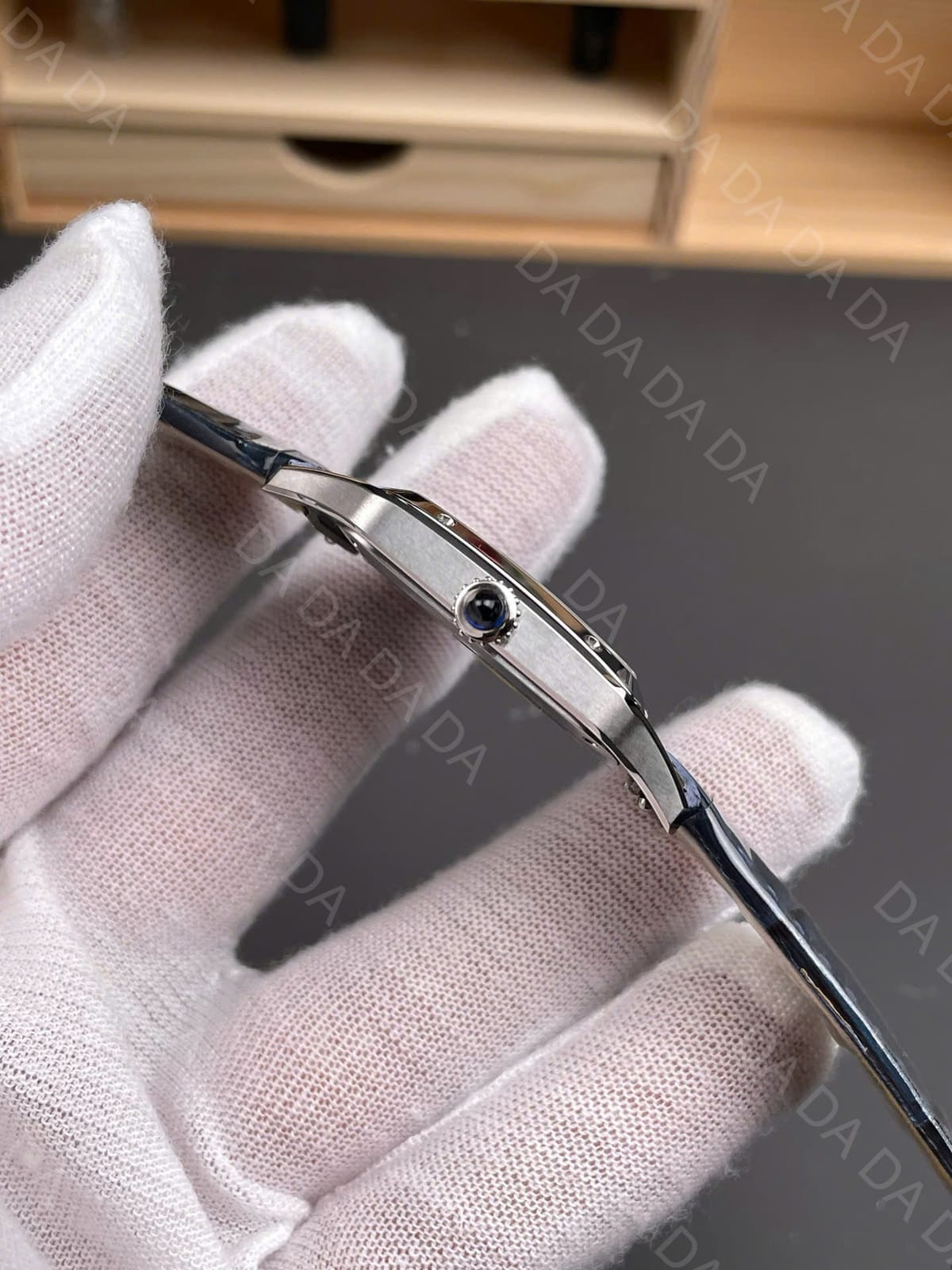 까르띠에 산토스 뒤몽 스틸 네이비 가죽밴드 라지 43.5mm 7
