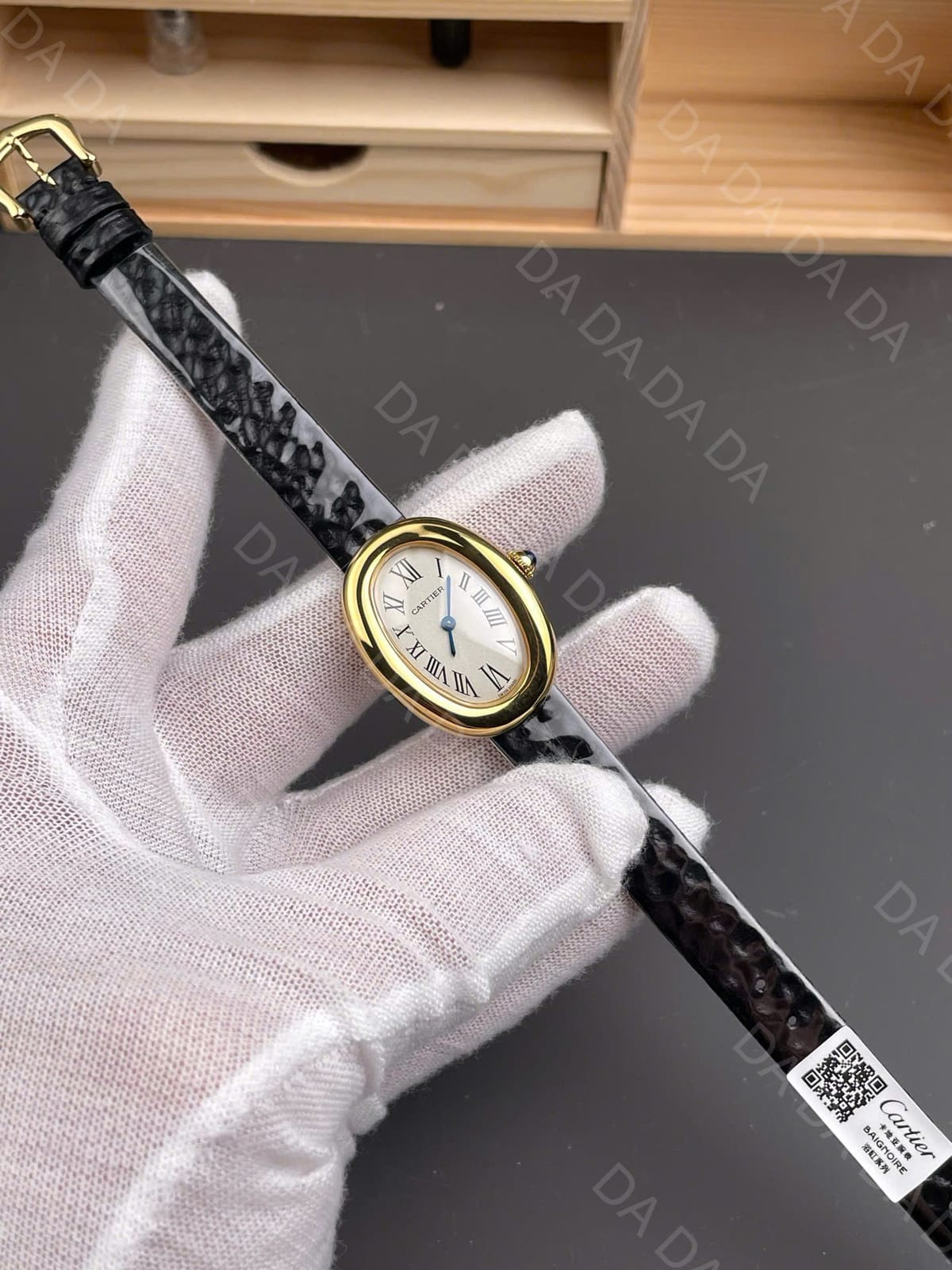 까르띠에 베누아 금통 가죽스트랩 스몰 31x23mm 3