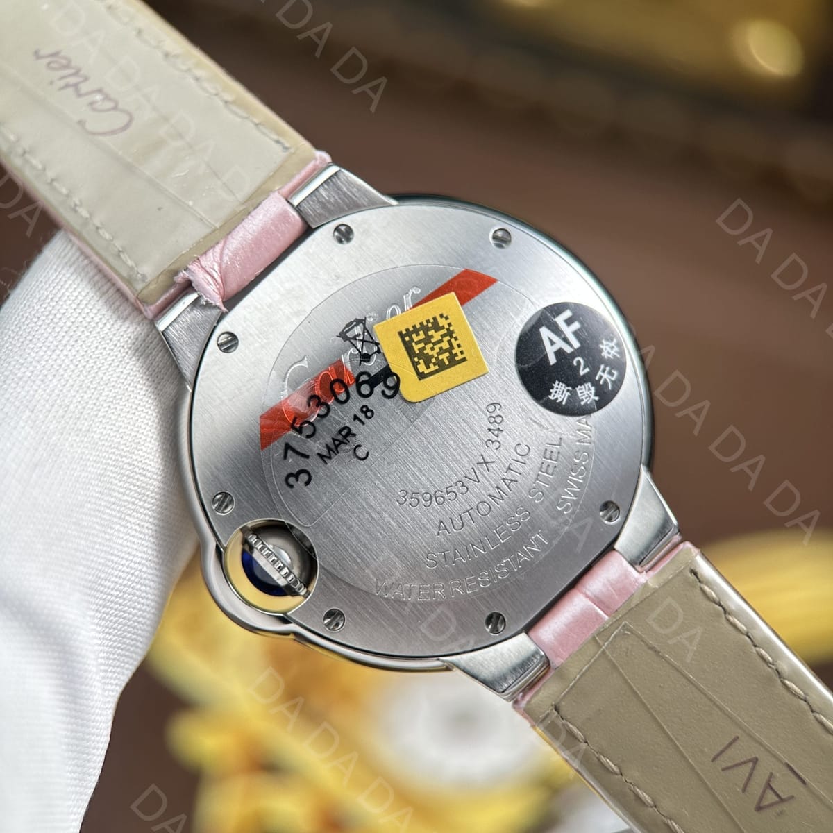 까르띠에 발롱블루 핑크 가죽스트랩 오토메틱 33mm 3