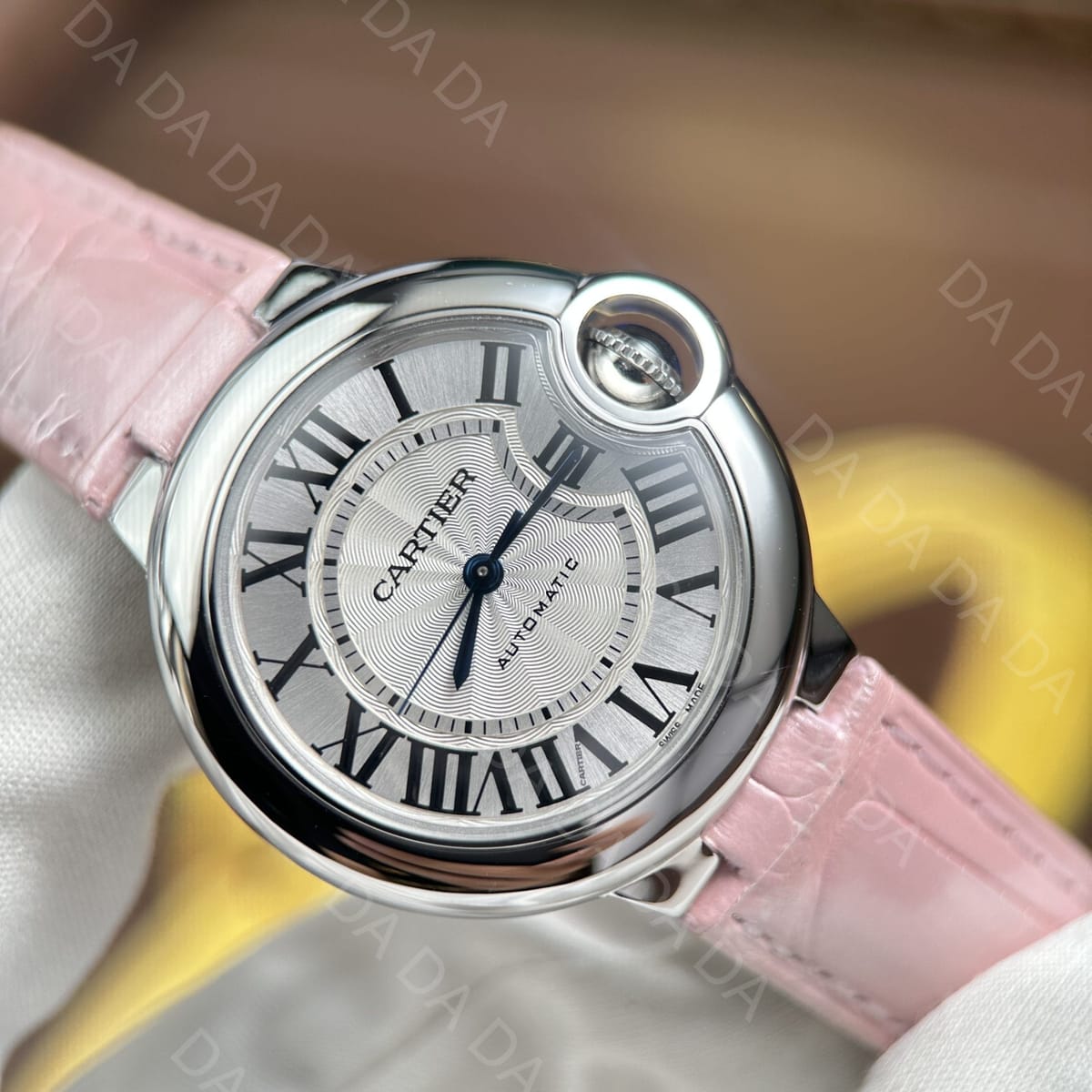 까르띠에 발롱블루 핑크 가죽스트랩 오토메틱 33mm 8