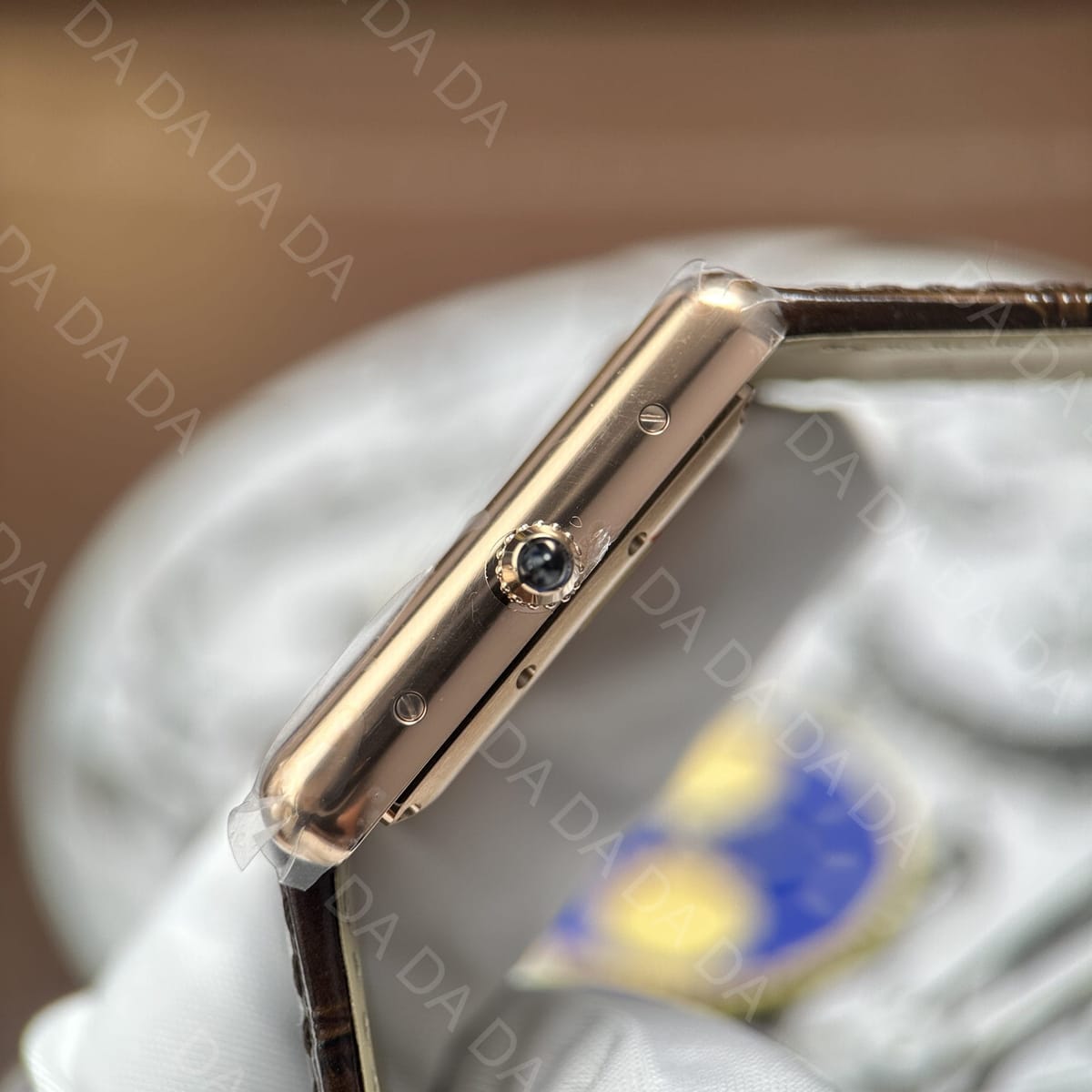 까르띠에 탱크 루이 금통 브라운 가죽밴드 27.8×38.1mm 6