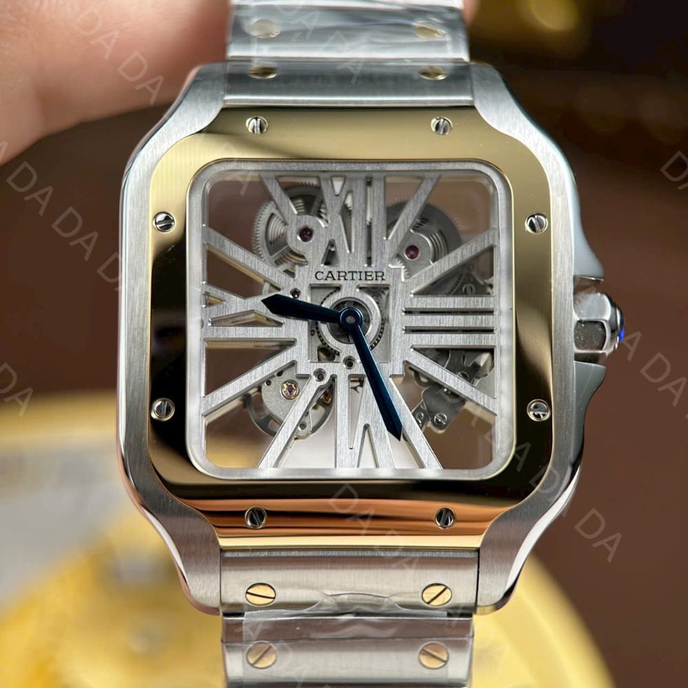 까르띠에 산토스 콤비 스켈레톤 라지 40mm 6
