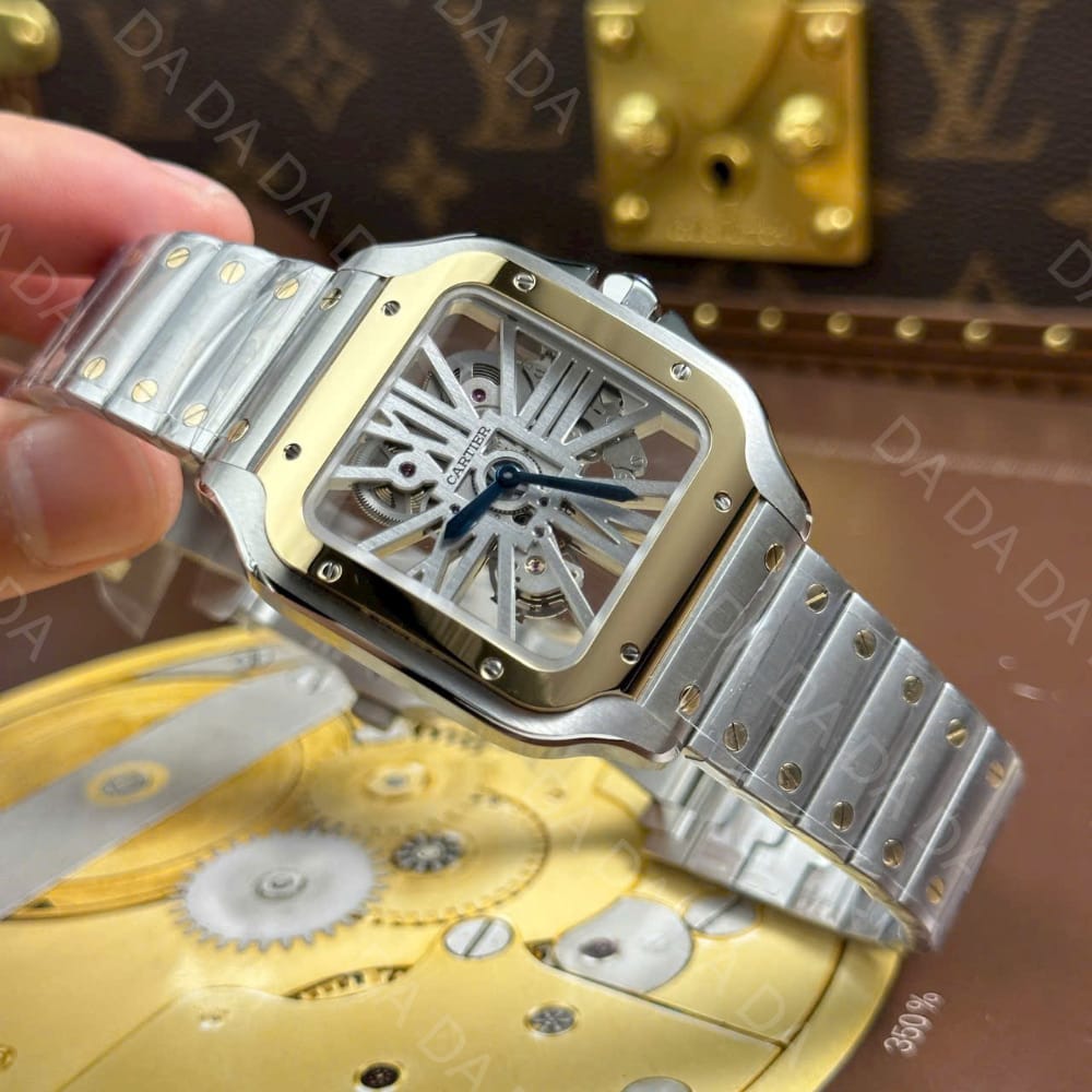 까르띠에 산토스 콤비 스켈레톤 라지 40mm 10