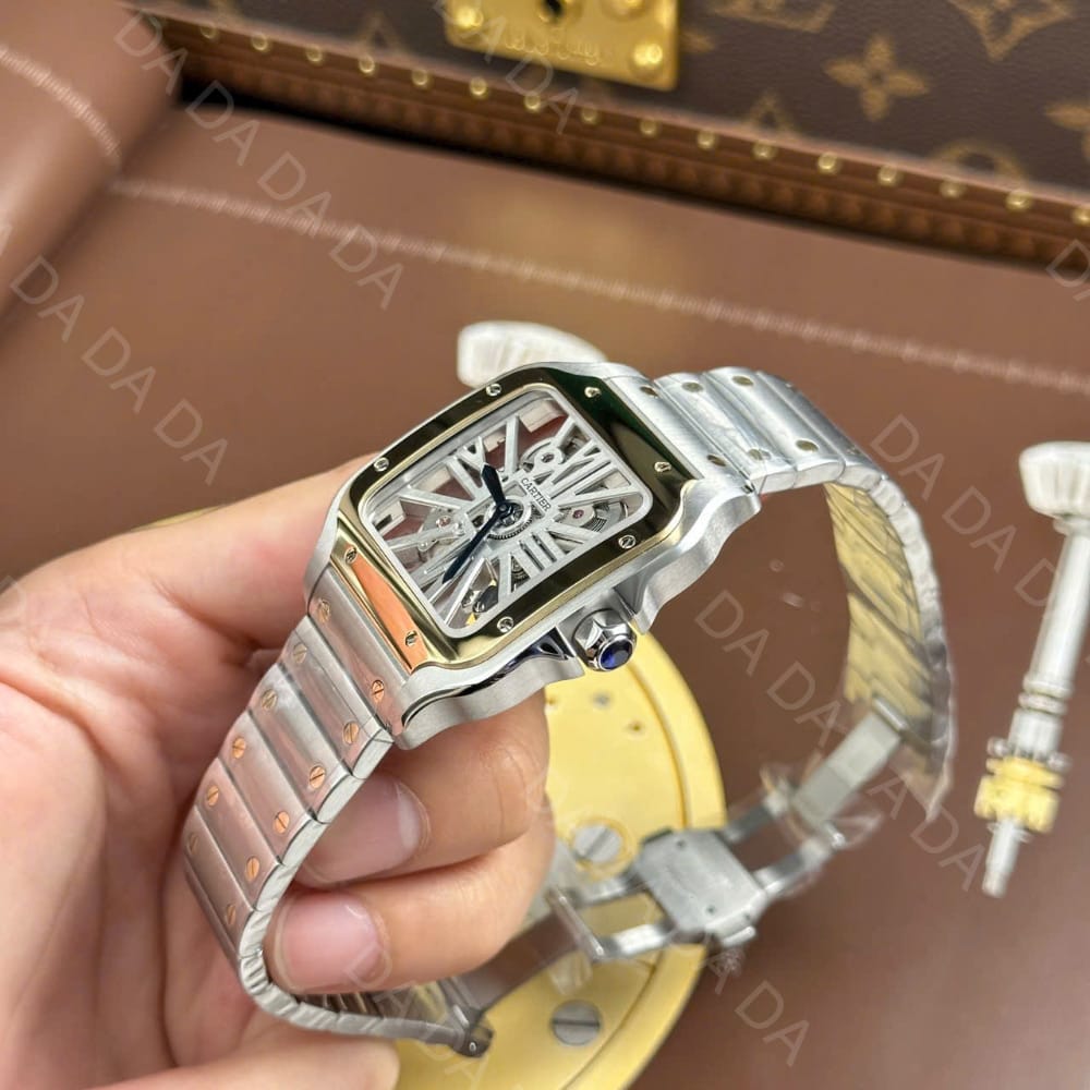 까르띠에 산토스 콤비 스켈레톤 라지 40mm 11