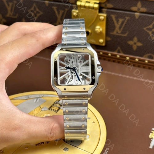까르띠에 산토스 콤비 스켈레톤 라지 40mm