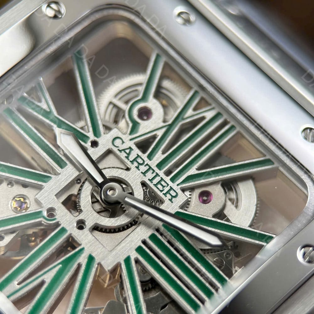 까르띠에 산토스 스켈레톤 그린 라지 40mm 7
