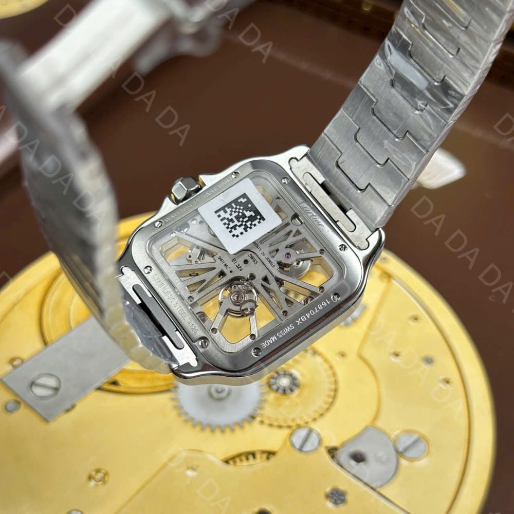 까르띠에 산토스 스켈레톤 블루 라지 40mm 5