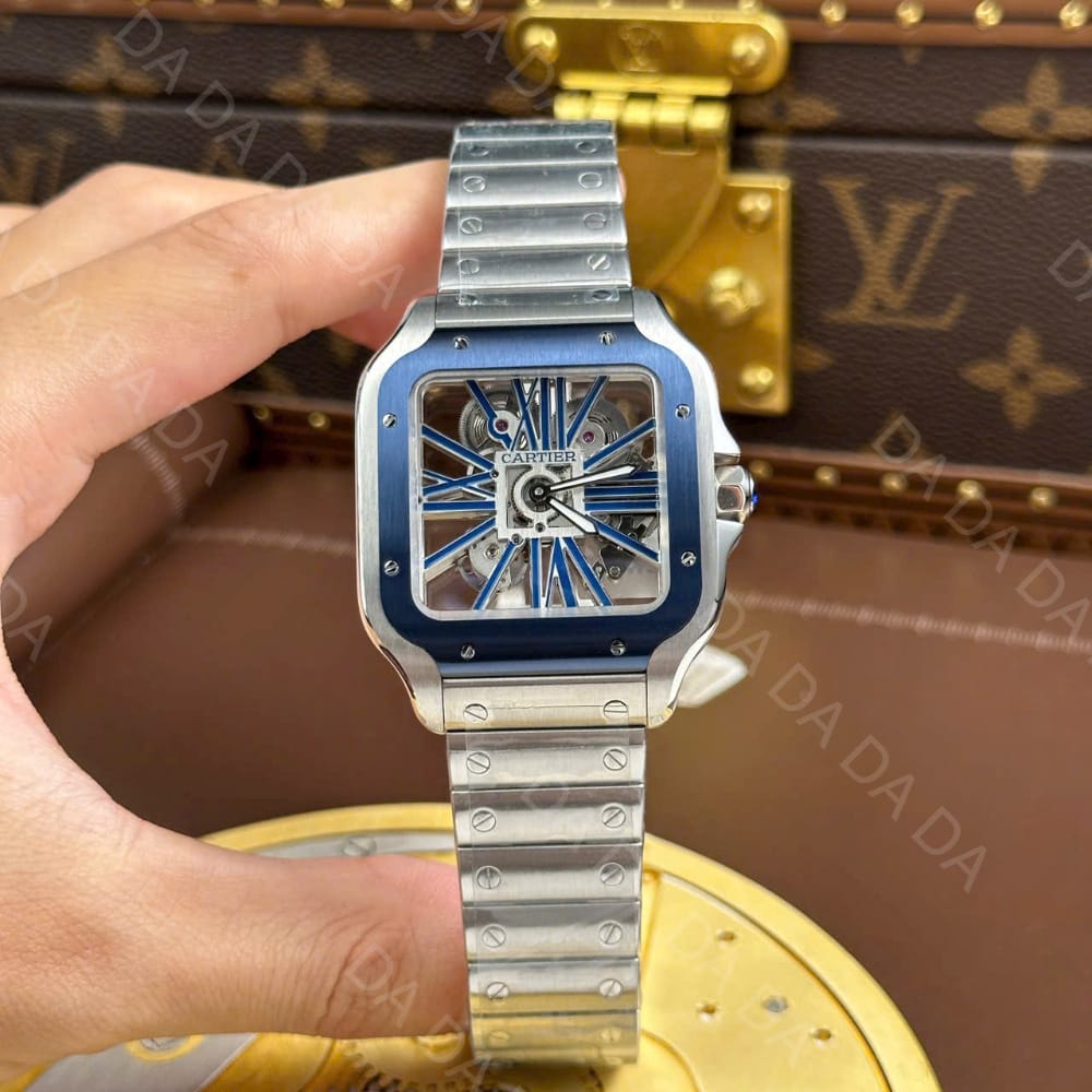 까르띠에 산토스 스켈레톤 블루 라지 40mm 6