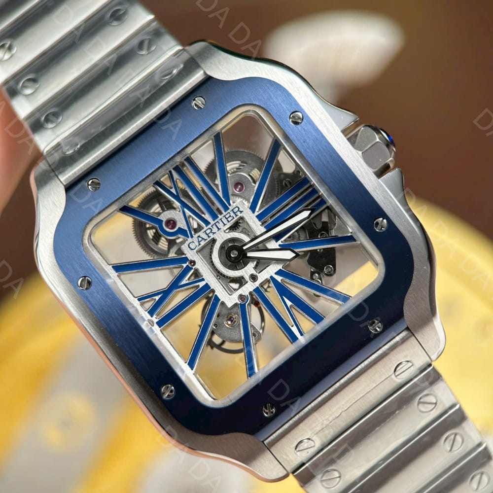 까르띠에 산토스 스켈레톤 블루 라지 40mm 11