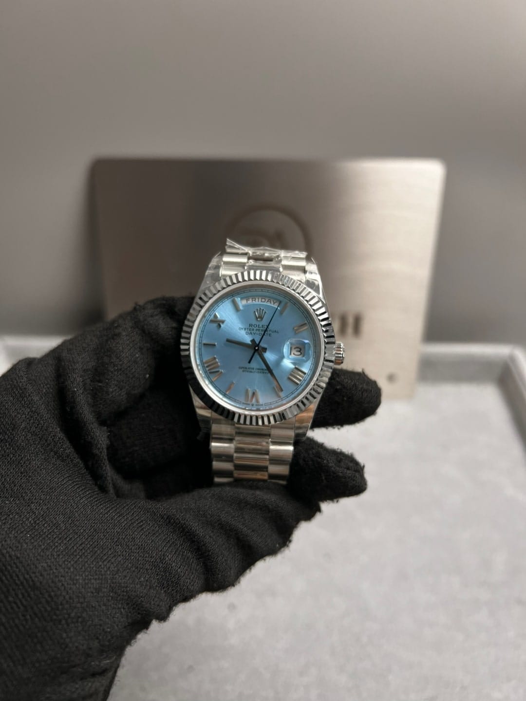 롤렉스 데이데이트 로만 아이스블루다이얼 40mm 10