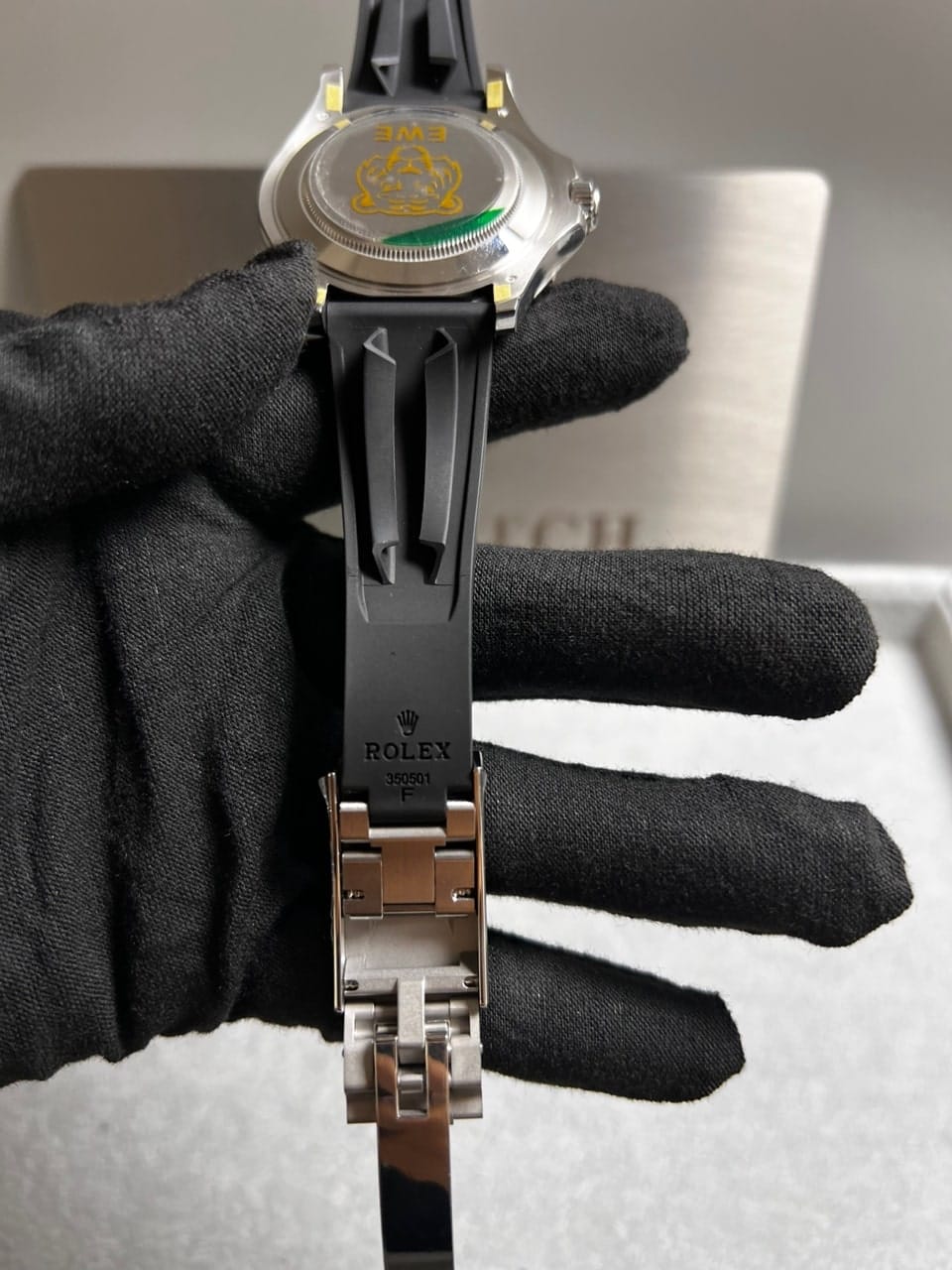롤렉스 요트마스터1 화이트골드 검판 러버밴드 42mm 18