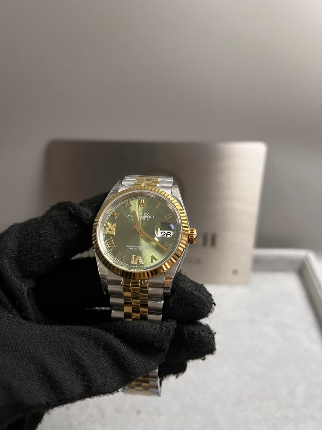 롤렉스 데이저스트 콤비 올리브그린 로만 다이아셋팅 36mm 7