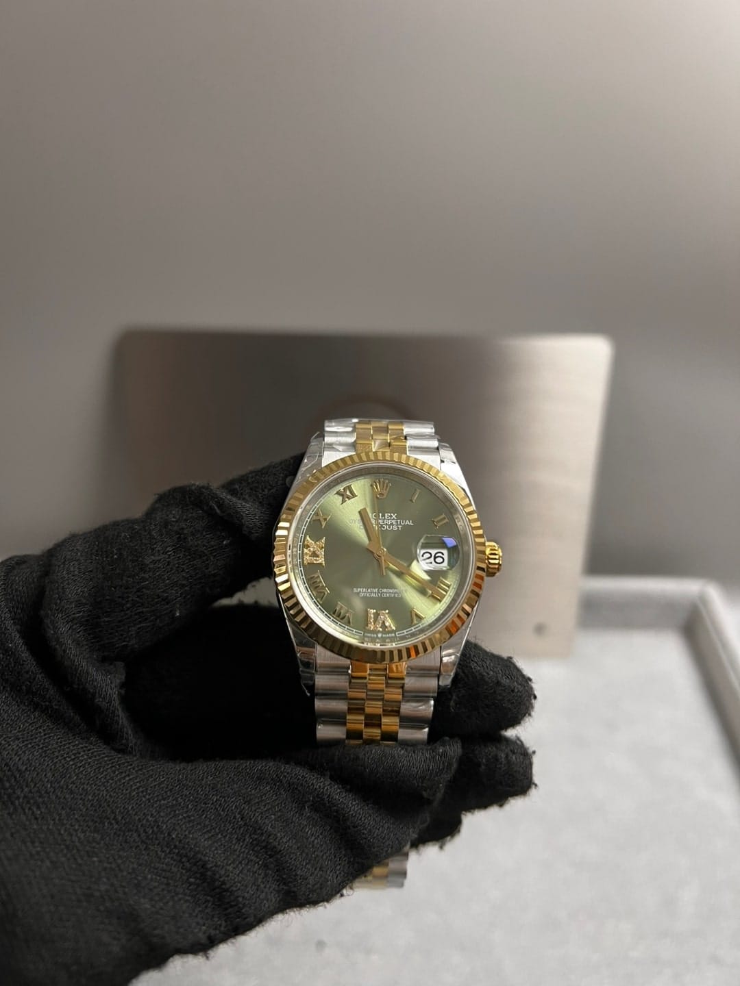 롤렉스 데이저스트 콤비 올리브그린 로만 다이아셋팅 36mm 8
