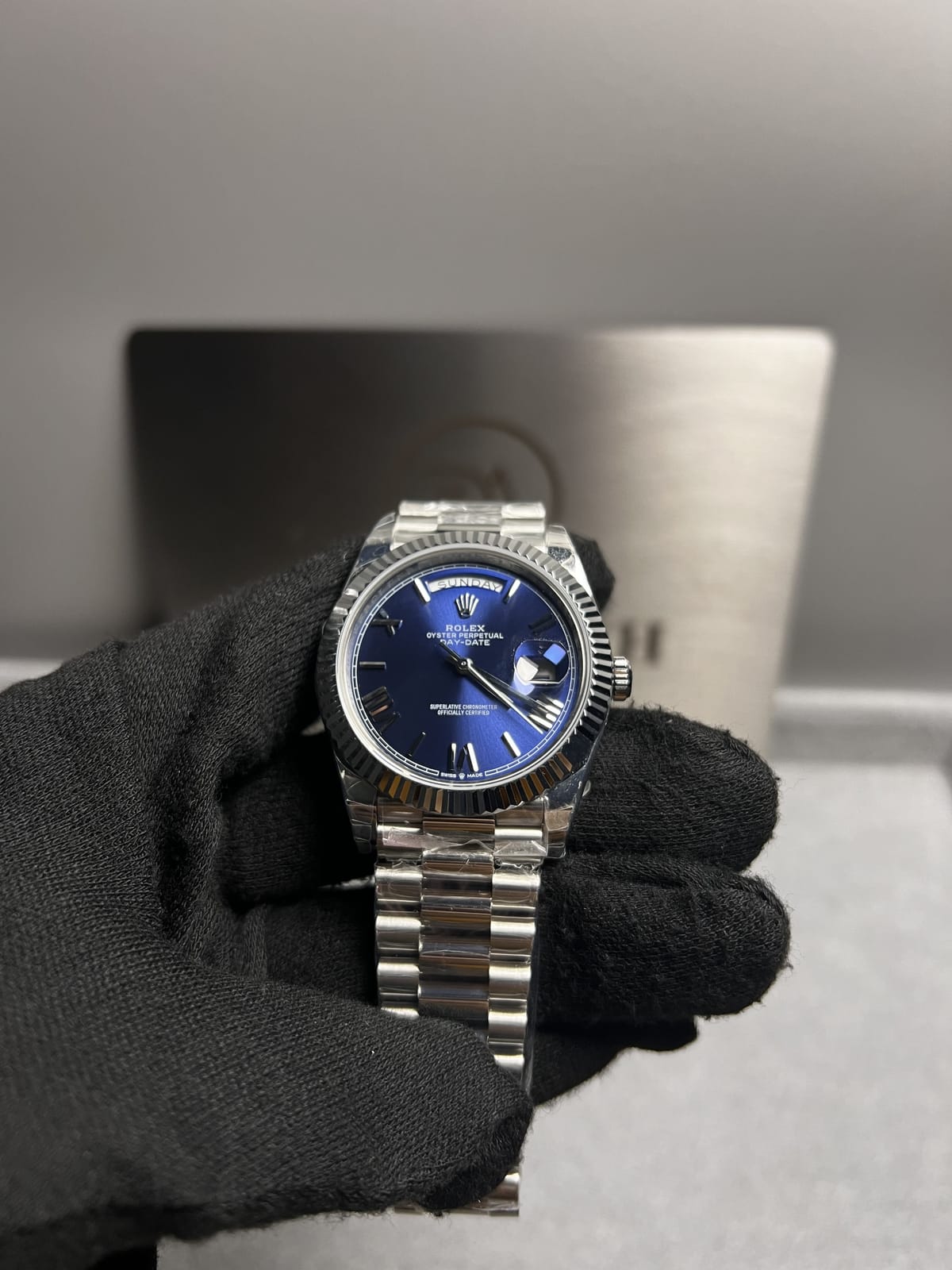 롤렉스 데이데이트 로만 블루다이얼 40mm 5