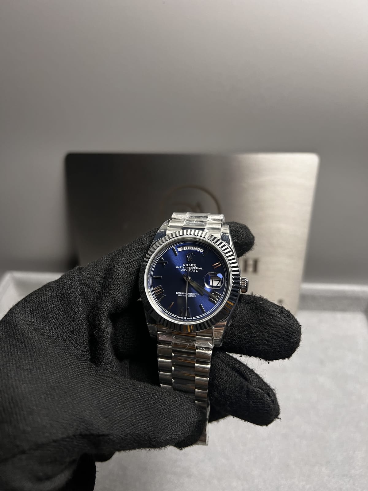 롤렉스 데이데이트 로만 블루다이얼 40mm 10