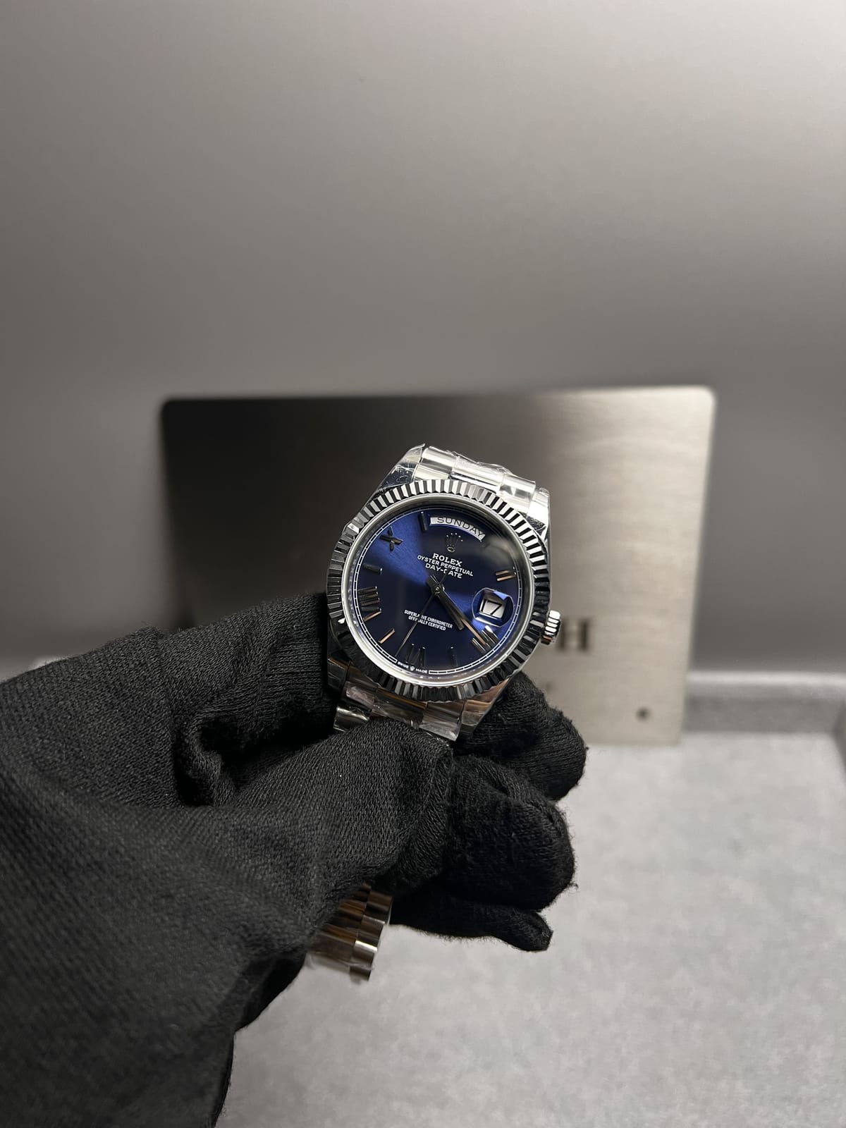 롤렉스 데이데이트 로만 블루다이얼 40mm 11