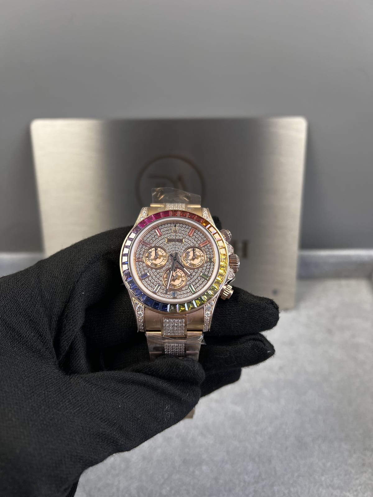 롤렉스 데이토나 로즈골드 금통 레인보우 다이아풀셋 40mm 5