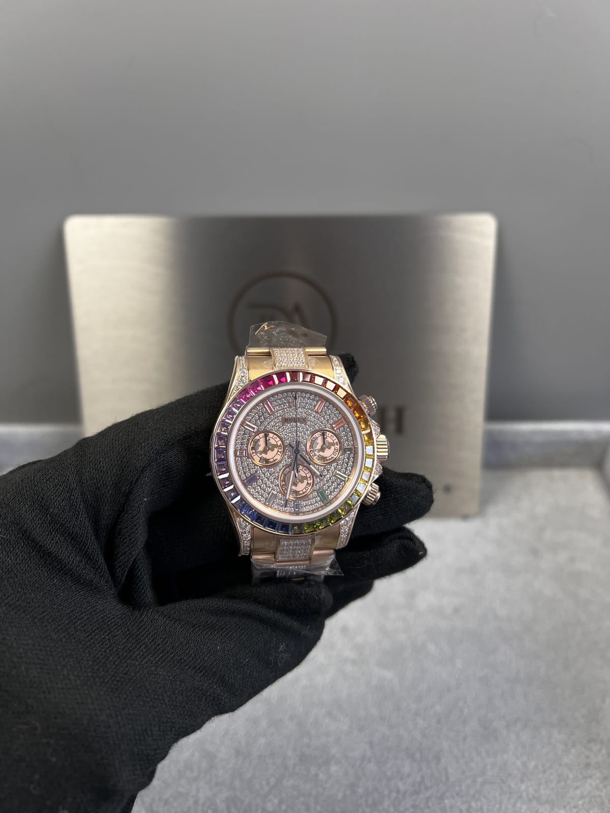 롤렉스 데이토나 로즈골드 금통 레인보우 다이아풀셋 40mm 9