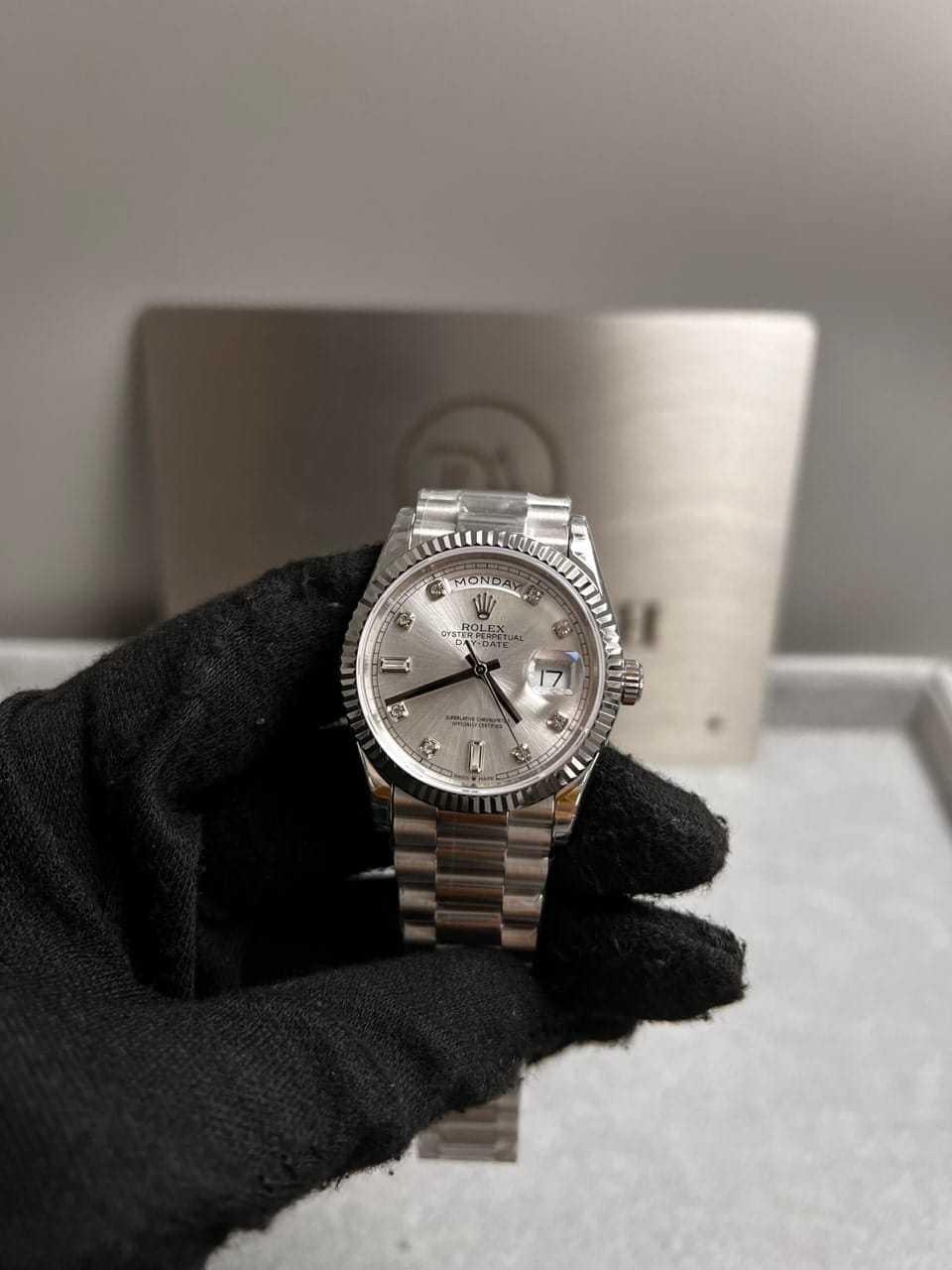 롤렉스 데이데이트 그레이다이얼 바게뜨 8P 40mm 10
