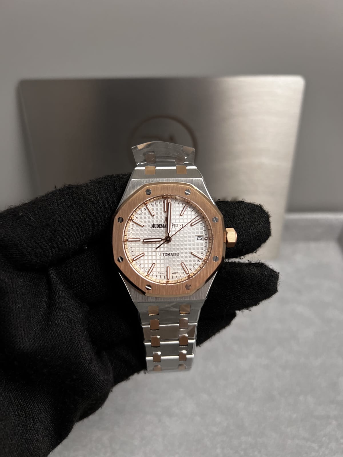 오데마피게 로얄오크 15450 로즈골드 콤비 흰판 37mm 4