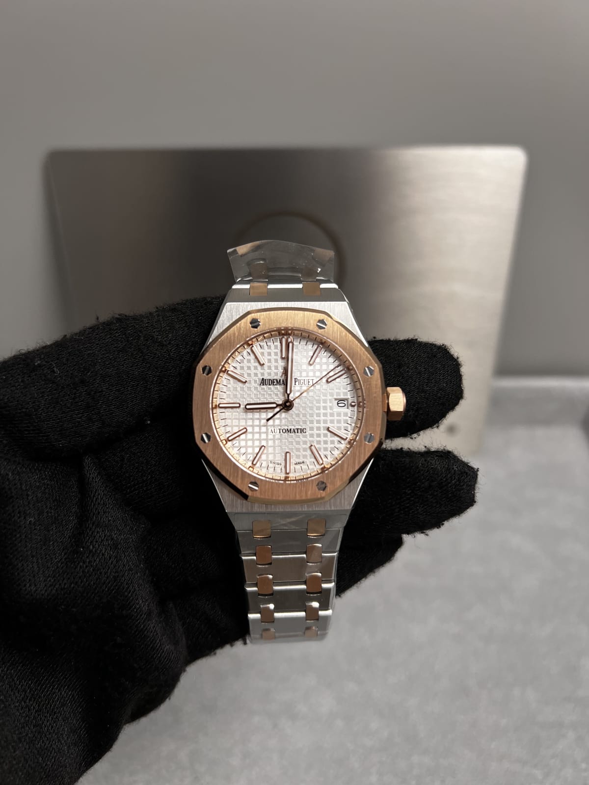 오데마피게 로얄오크 15450 로즈골드 콤비 흰판 37mm 5