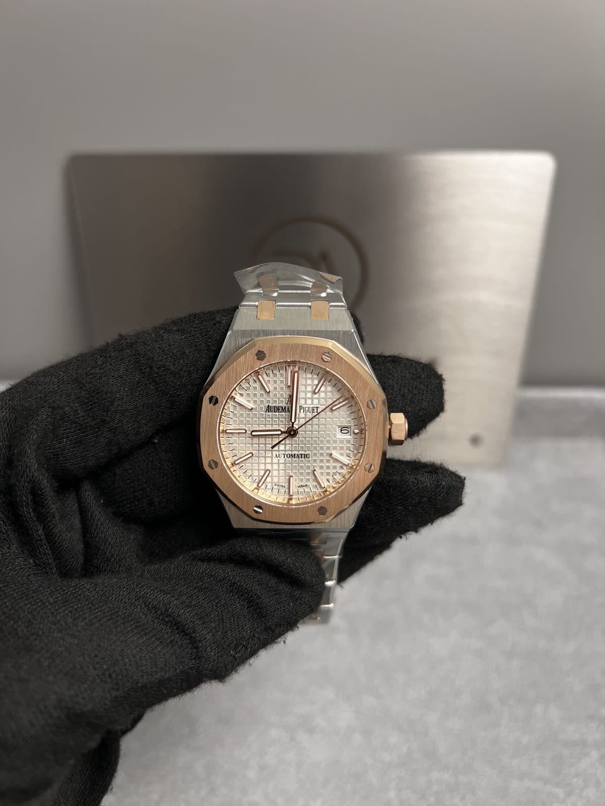 오데마피게 로얄오크 15450 로즈골드 콤비 흰판 37mm 6