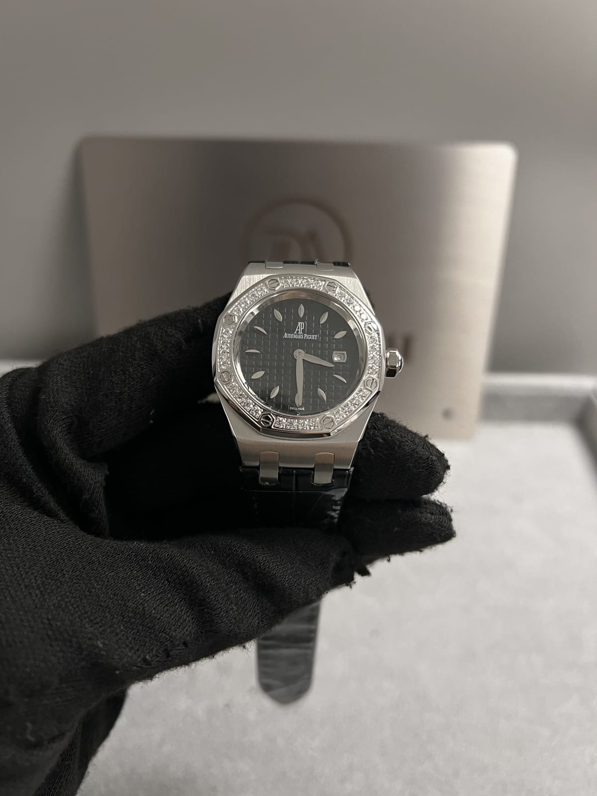 오데마피게 로얄오크 67621 스틸 블랙다이얼 다이아셋팅 33mm 4