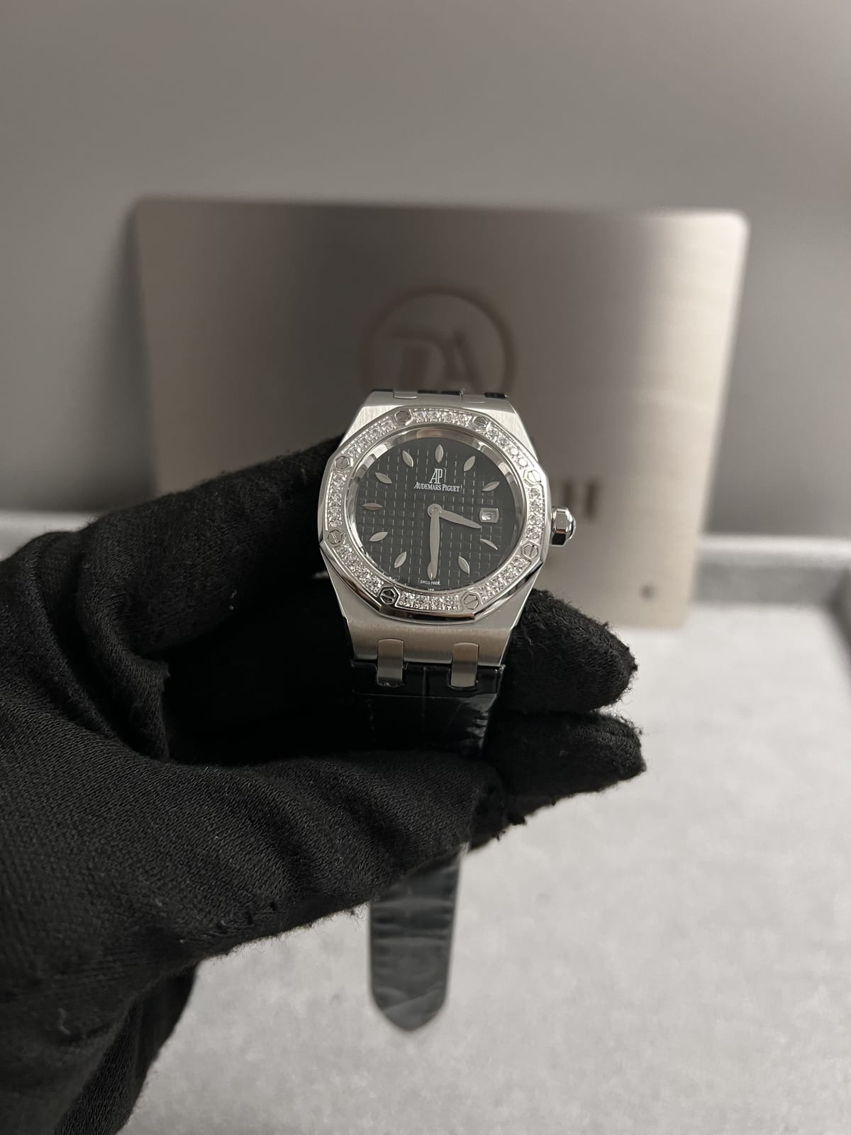 오데마피게 로얄오크 67621 스틸 블랙다이얼 다이아셋팅 33mm 6