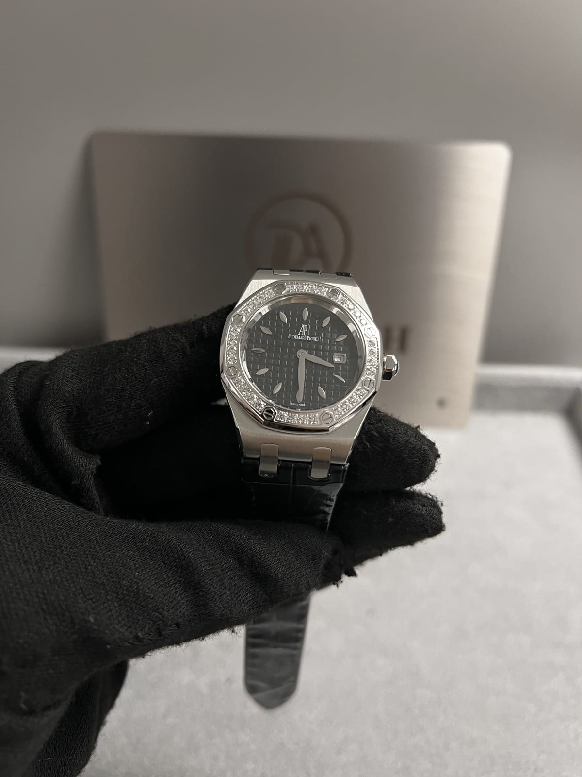 오데마피게 로얄오크 67621 스틸 블랙다이얼 다이아셋팅 33mm 8