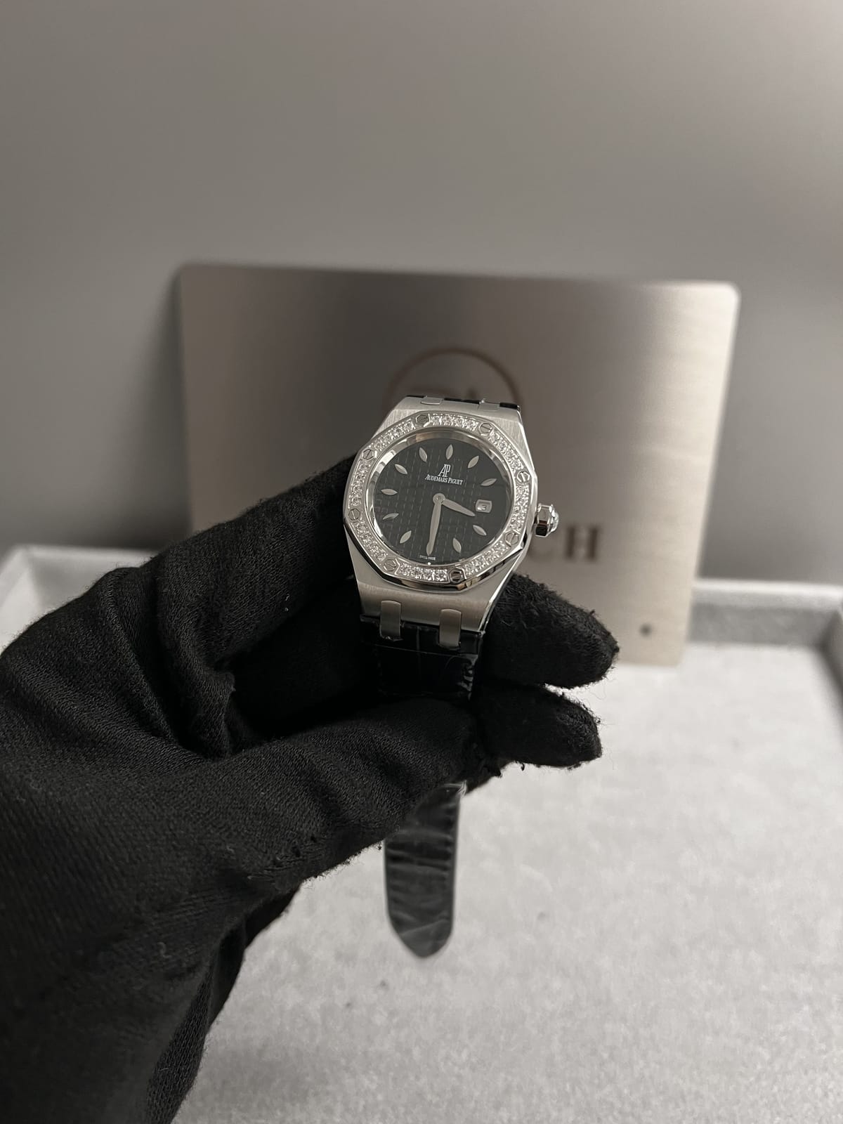 오데마피게 로얄오크 67621 스틸 블랙다이얼 다이아셋팅 33mm 11