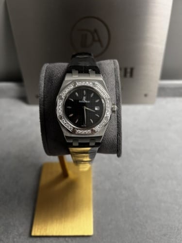 오데마피게 로얄오크 67621 스틸 블랙다이얼 다이아셋팅 33mm