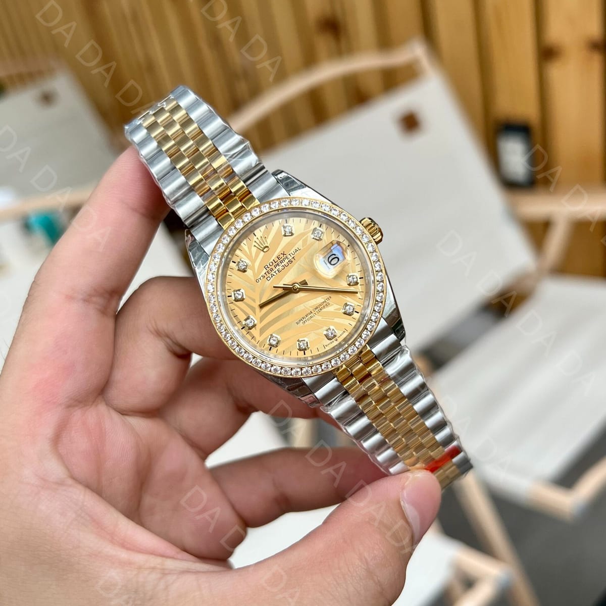 롤렉스 데이저스트 샴페인골드 팜모티프 다이아베젤 10P 36mm 3