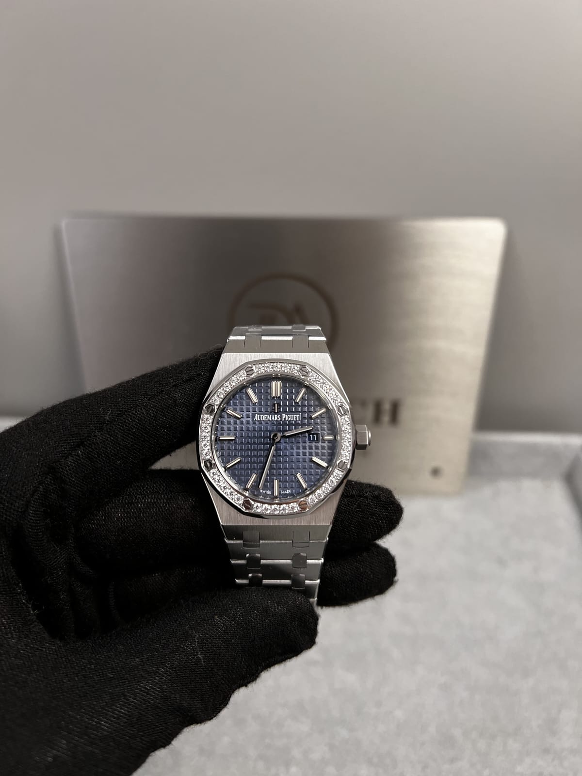 오데마피게 로얄오크 77350 다크블루다이얼 다이아셋팅 34mm 4