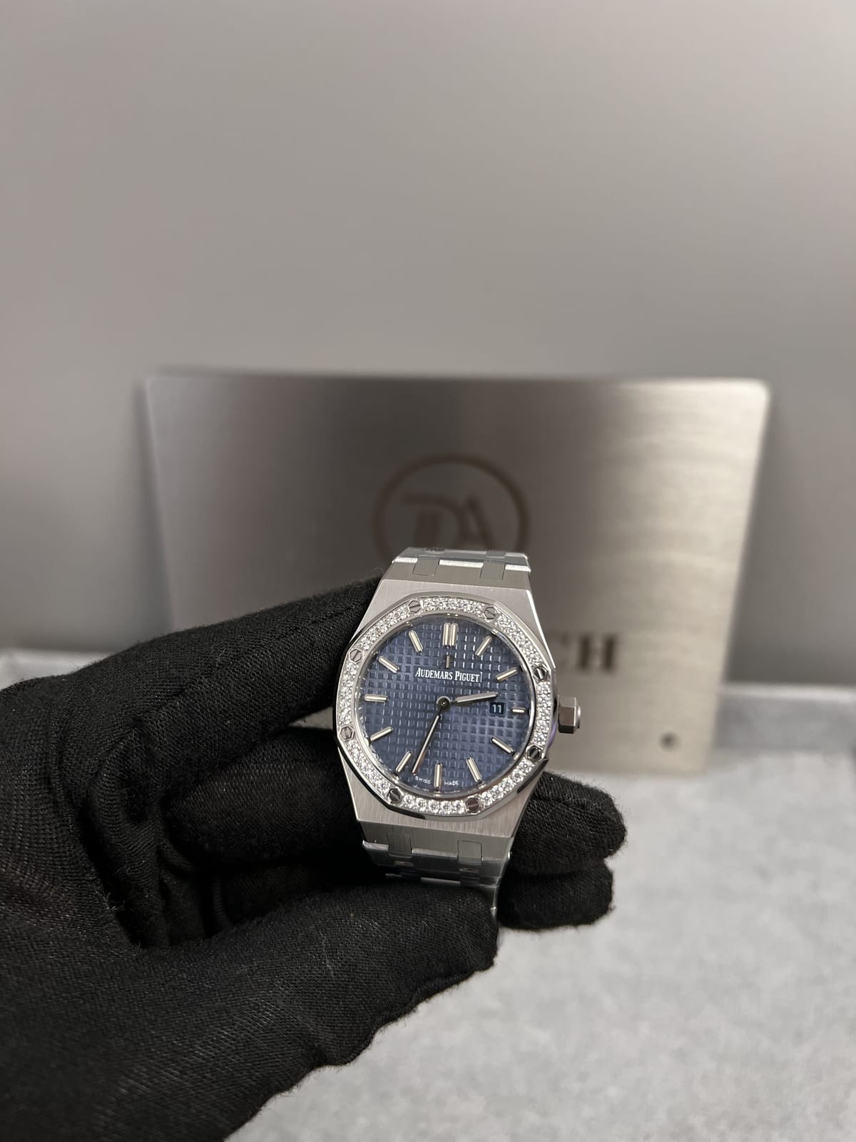 오데마피게 로얄오크 77350 다크블루다이얼 다이아셋팅 34mm 10