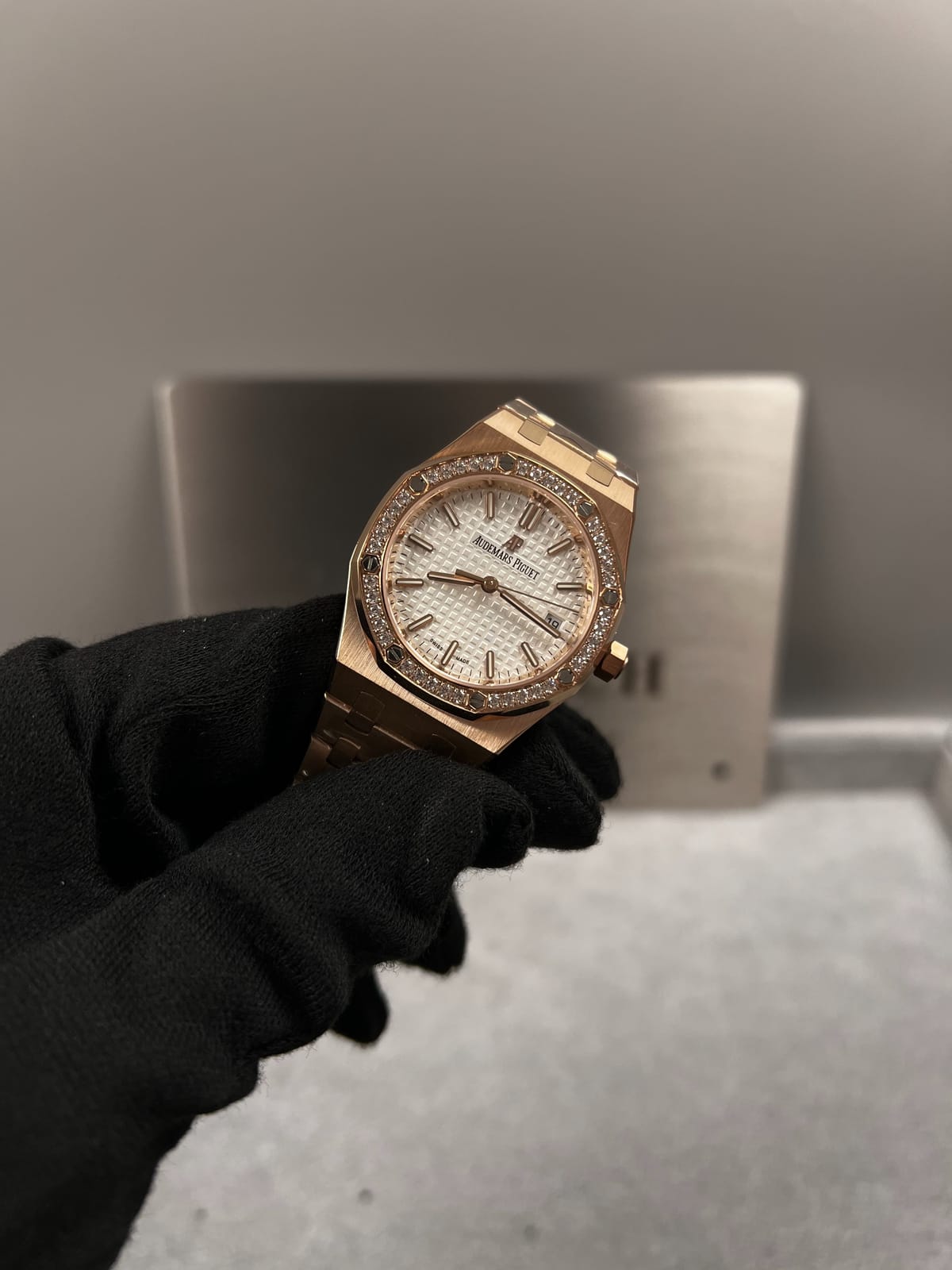 오데마피게 로얄오크 77350 로즈골드 화이트다이얼 다이아셋팅 34mm 11
