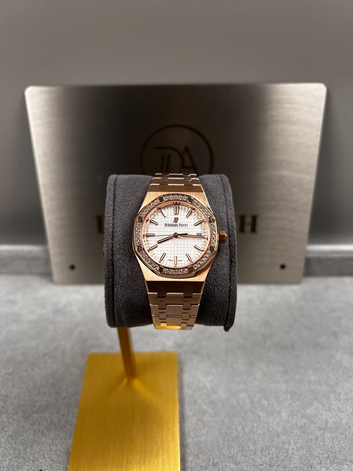 오데마피게 로얄오크 77350 로즈골드 화이트다이얼 다이아셋팅 34mm 20